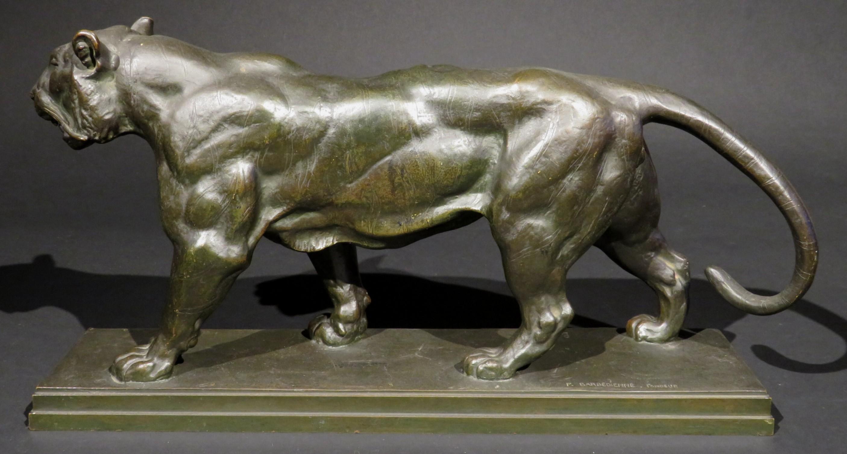 Beaux-Arts Tigre qui Marche en bronze du 19ème siècle d'après Antoine Louis Barye