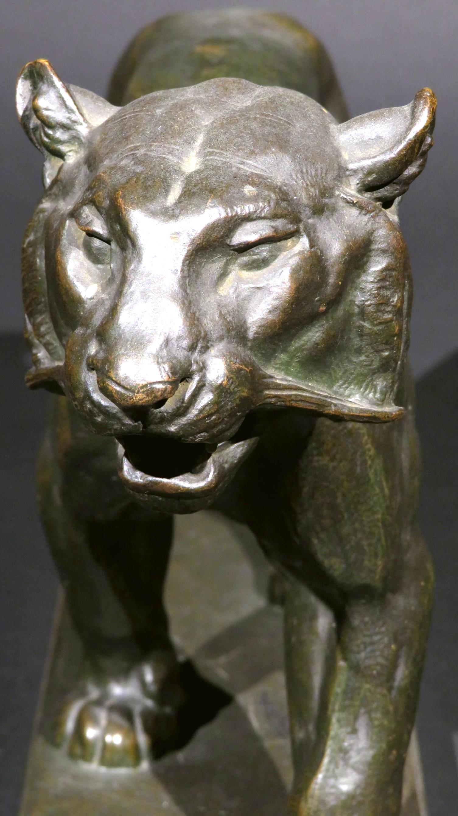 Cast 19th Century Bronze Striding Tiger 'Tigre qui Marche' After Antoine Louis Barye