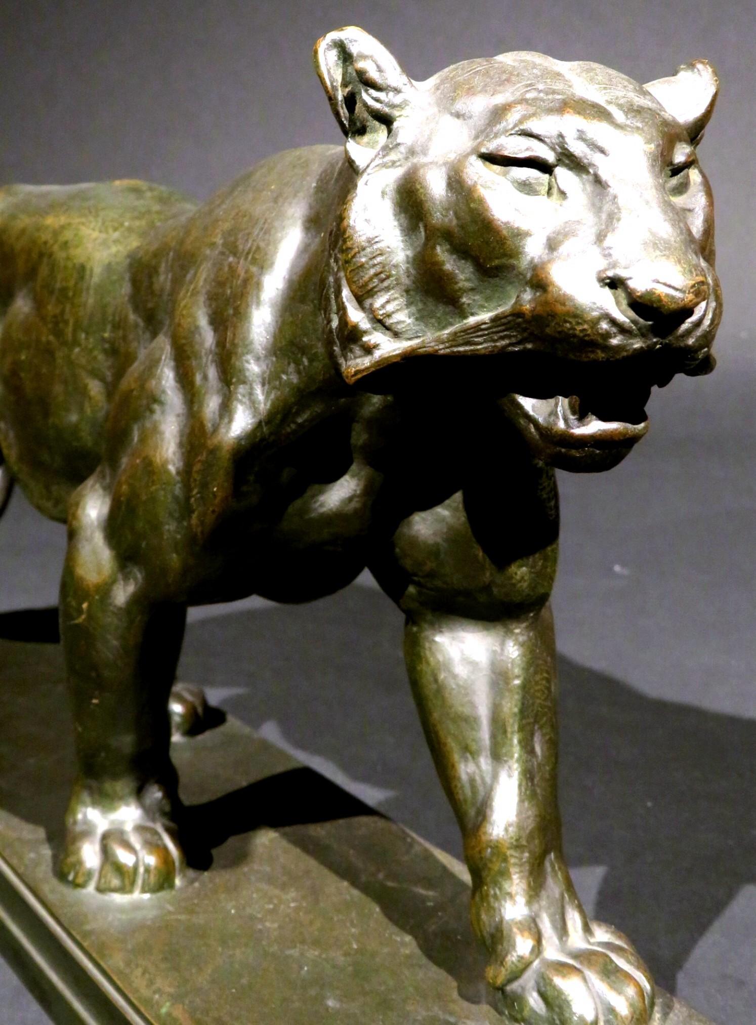 Bronze Tigre qui Marche en bronze du 19ème siècle d'après Antoine Louis Barye