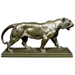 19th Century Bronze Striding Tiger 'Tigre qui Marche' After Antoine Louis Barye
