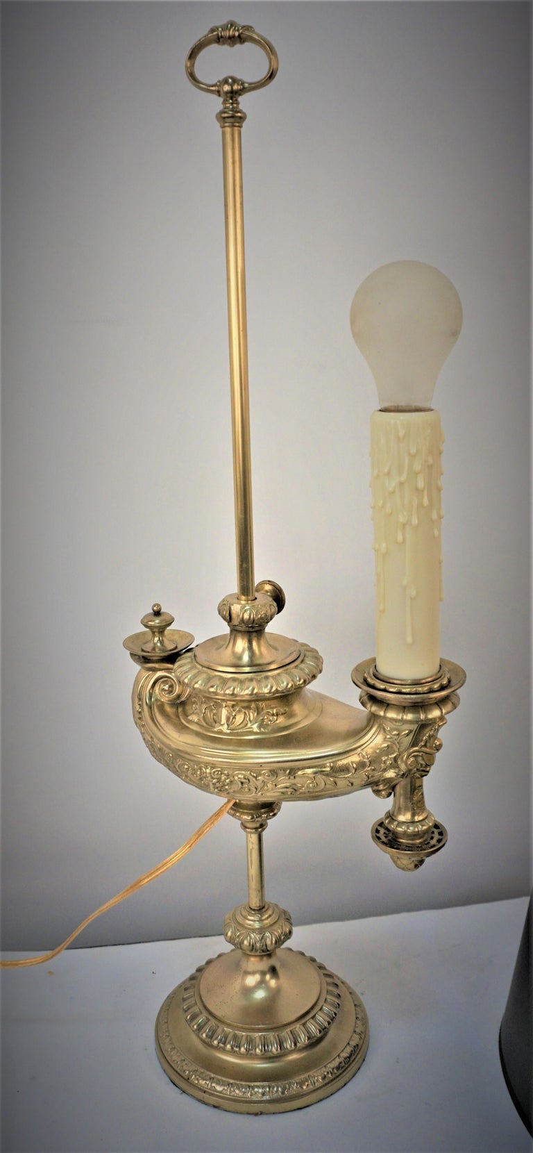 19th Century Bronze Student Table Lamp by Wild and Wessel For Sale at