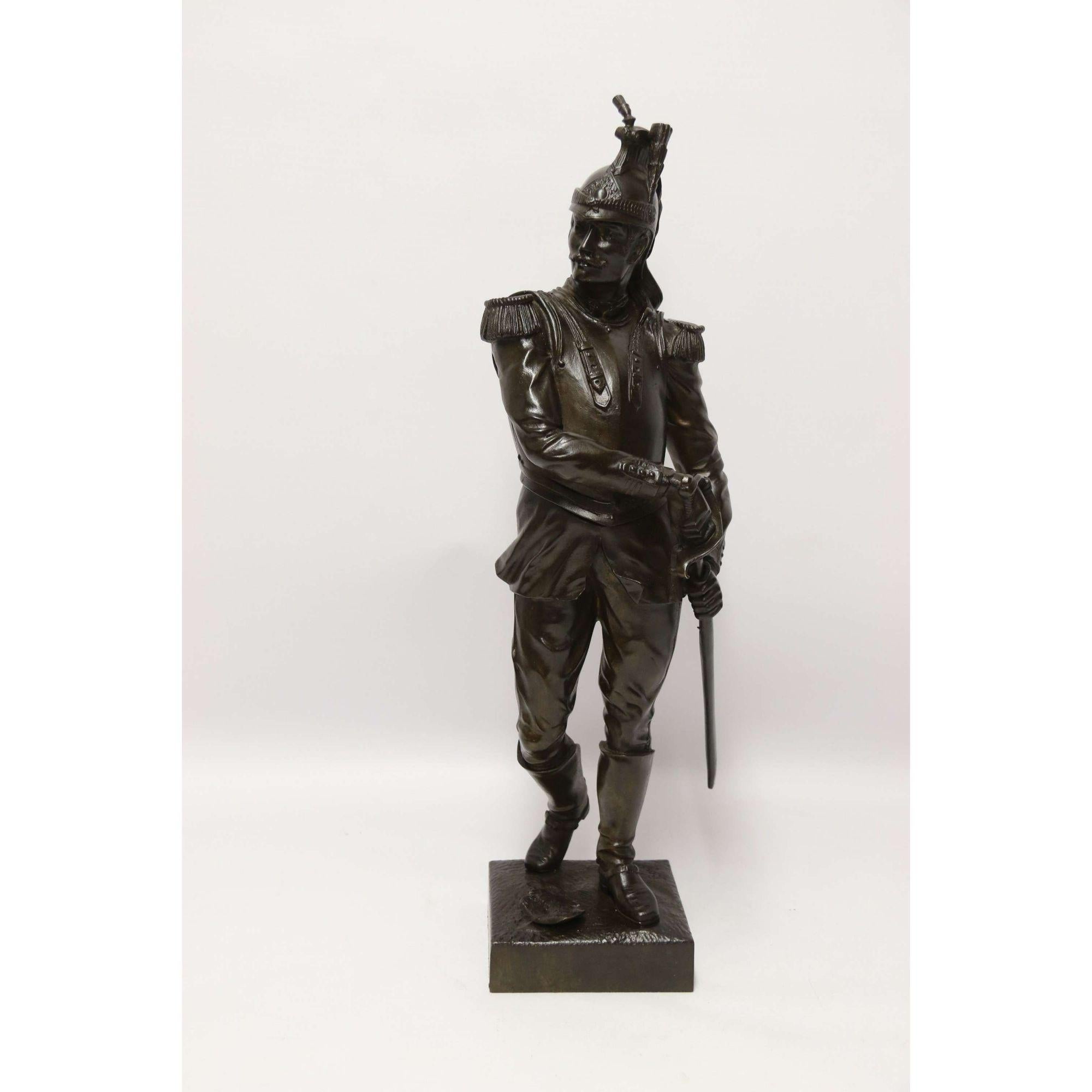 19th Century Bronze Study of a French Military Figure by L. A Bayeux, circa 1890 For Sale 6