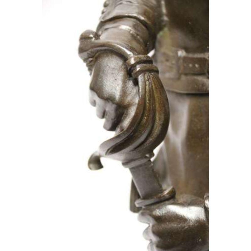 Patinated 19th Century Bronze Study of a French Military Figure by L. A Bayeux, circa 1890 For Sale