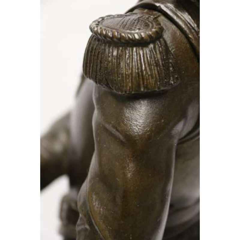 Patiné Étude en bronze d'une figure militaire française du 19ème siècle par L. A Bayeux, vers 1890 en vente