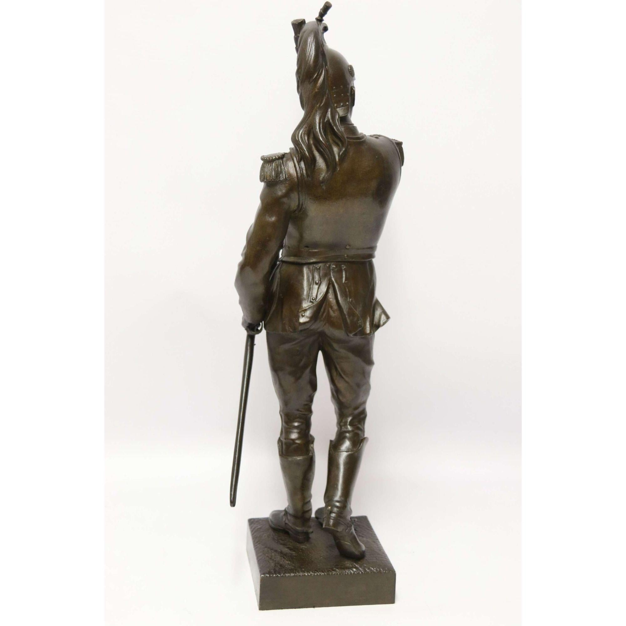 XIXe siècle Étude en bronze d'une figure militaire française du 19ème siècle par L. A Bayeux, vers 1890 en vente