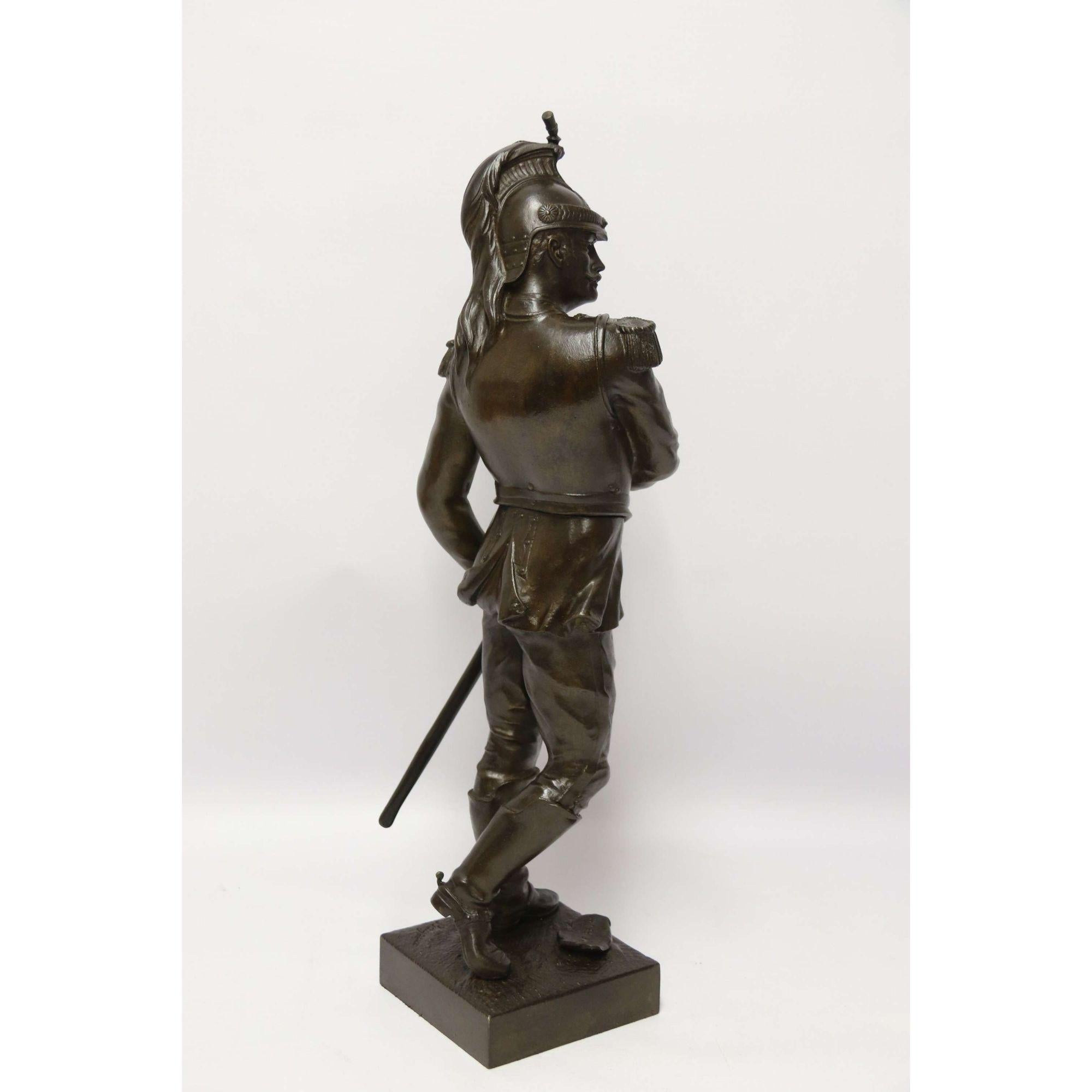 Bronze Étude en bronze d'une figure militaire française du 19ème siècle par L. A Bayeux, vers 1890 en vente
