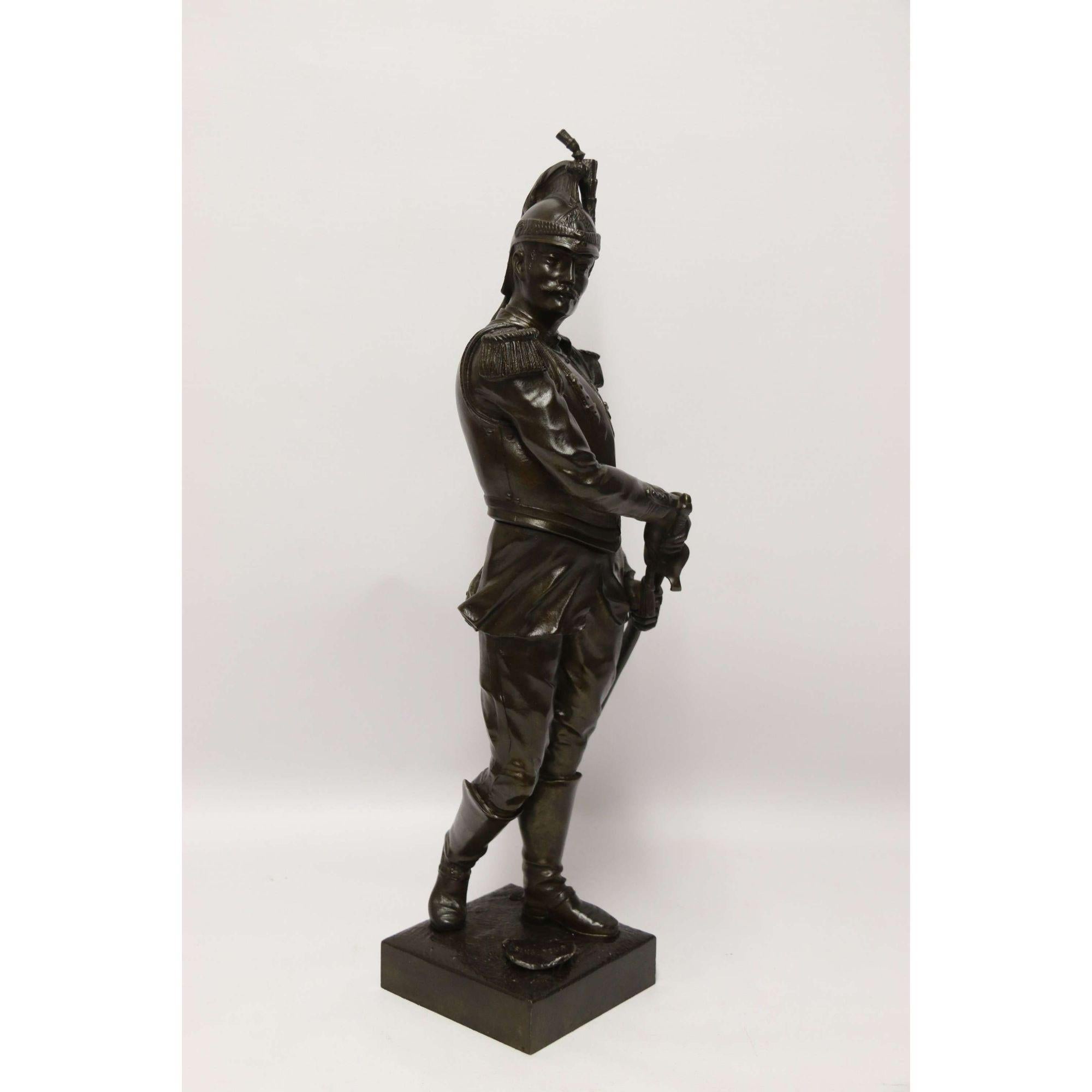 19th Century Bronze Study of a French Military Figure by L. A Bayeux, circa 1890 For Sale 5