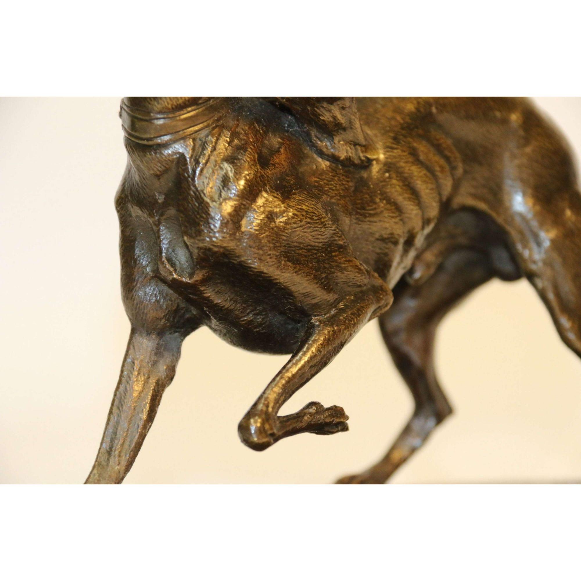  Étude en bronze du XIXe siècle d'un chien gris, par Joseph Chemin, vers 1860 en vente 9