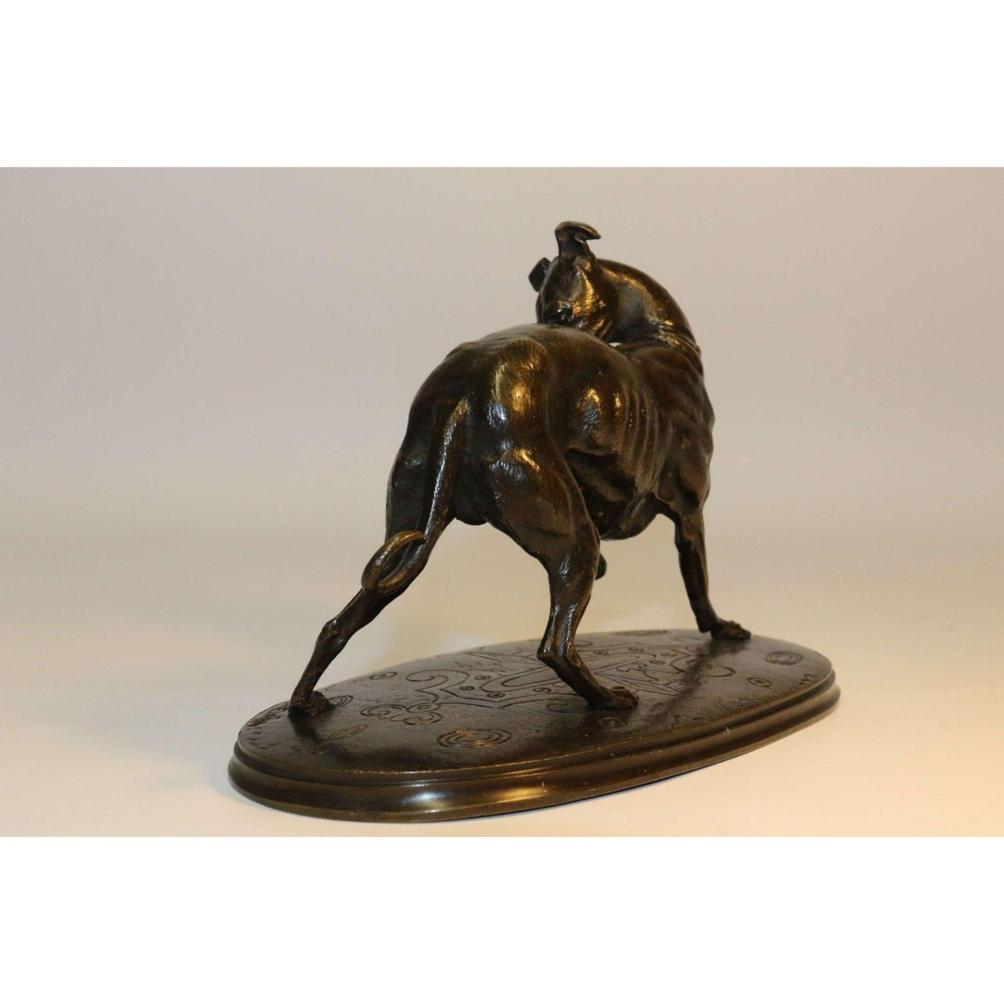  Étude en bronze du XIXe siècle d'un chien gris, par Joseph Chemin, vers 1860 en vente 11