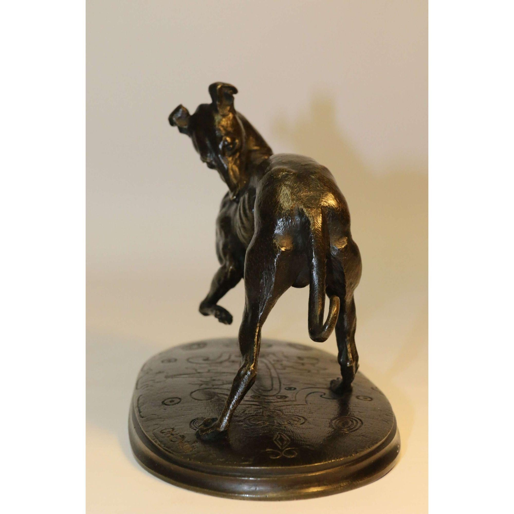  Étude en bronze du XIXe siècle d'un chien gris, par Joseph Chemin, vers 1860 en vente 12