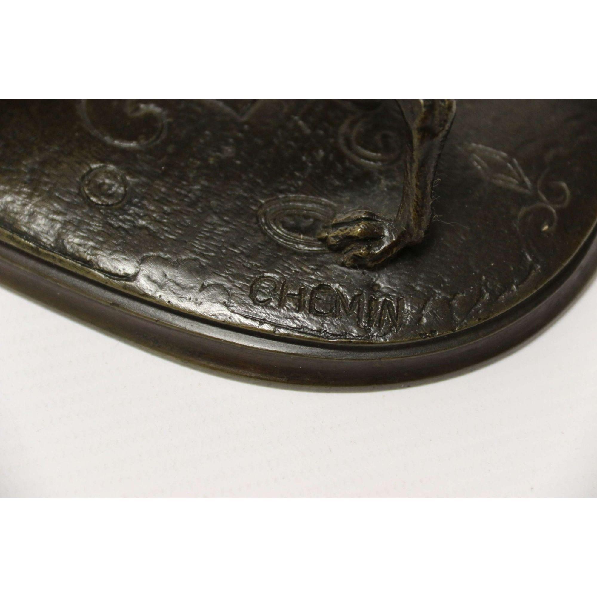 Patinato Studio in bronzo del XIX secolo di un cane da caccia grigio, opera di Joseph Chemin del 1860 circa in vendita