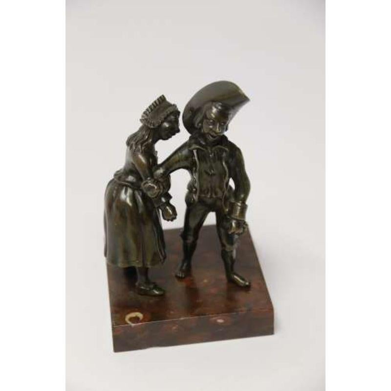 19th Century Bronze Study of a Merry Young Couple Dancing, Italian, circa 1870 For Sale 7
