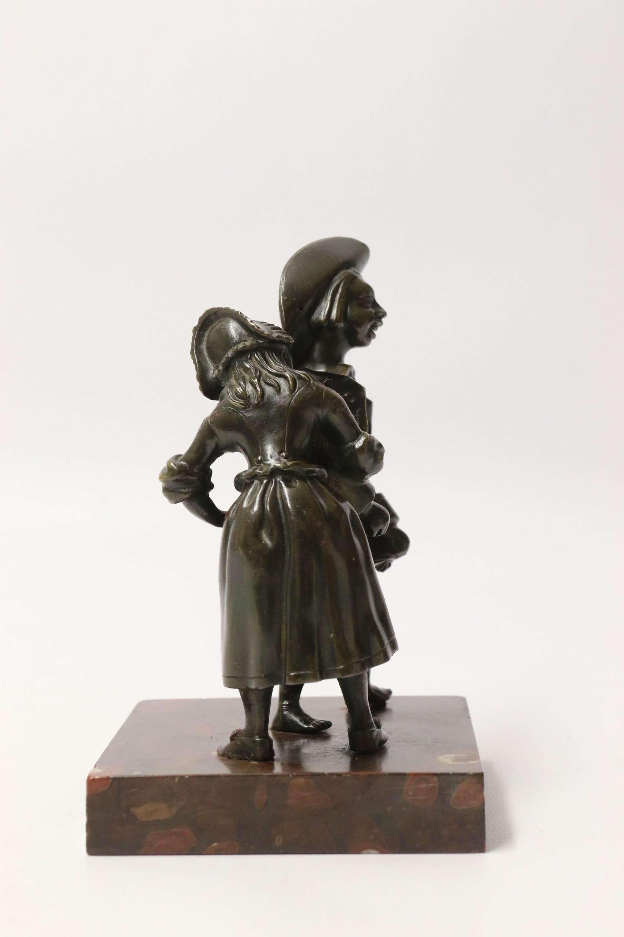Late Victorian 19th Century Bronze Study of a Merry Young Couple Dancing, Italian, circa 1870 For Sale