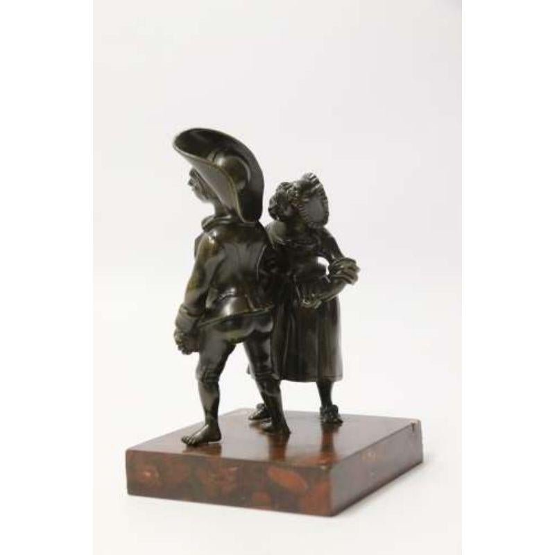 19th Century Bronze Study of a Merry Young Couple Dancing, Italian, circa 1870 For Sale 1
