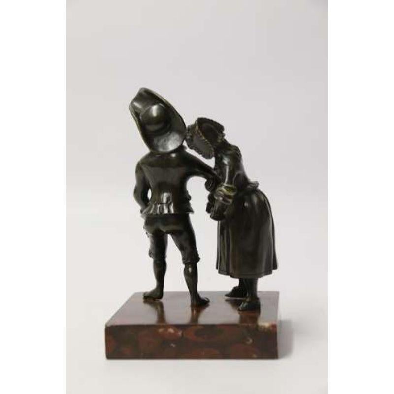 Bronzestudie eines tanzenden jungen Paares, Merry Young Couple, Italien, 19. Jahrhundert im Angebot 1