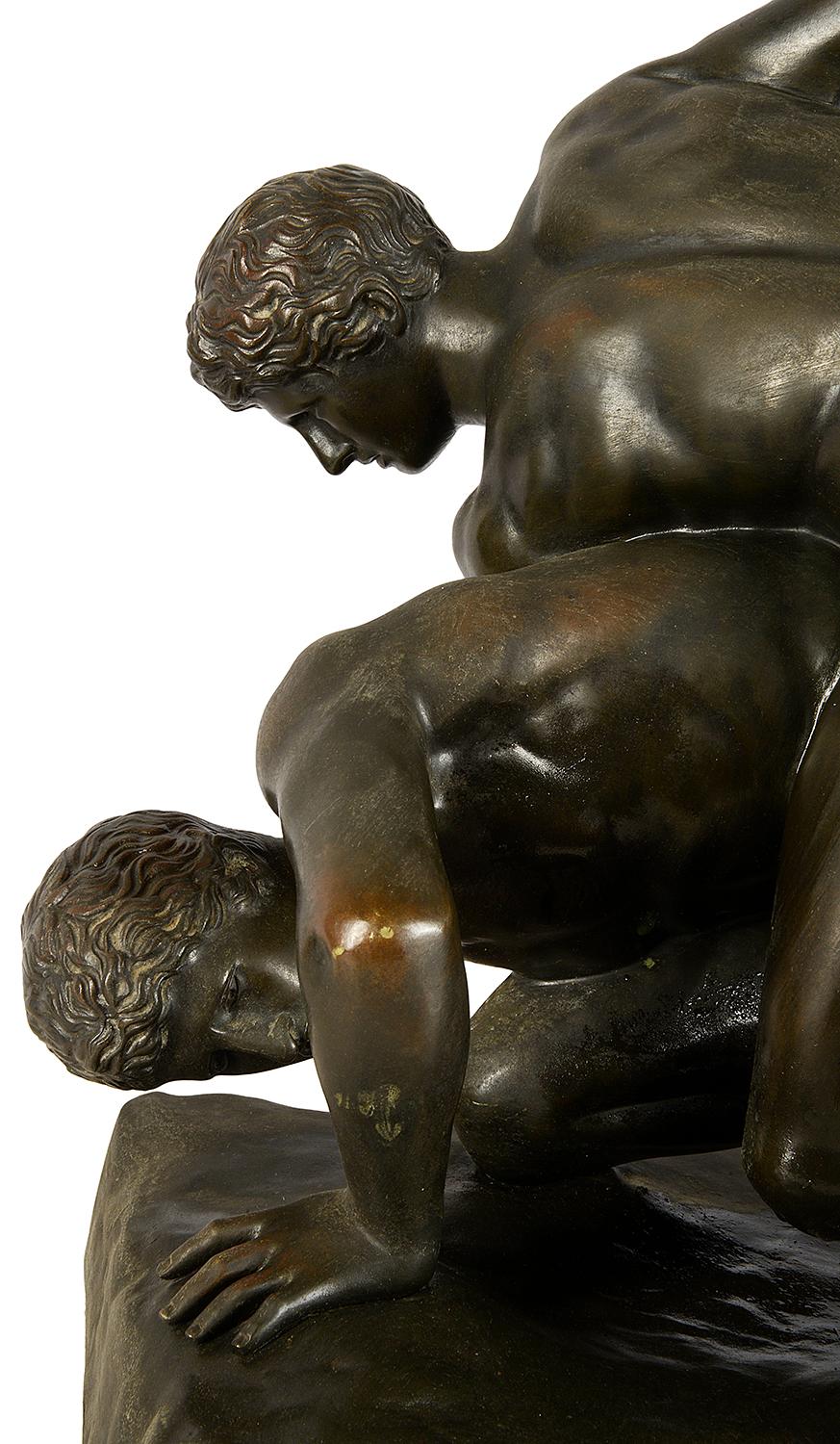 19th Century Bronze Study of the Two Wrestlers In Good Condition In Brighton, Sussex