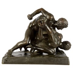 Antique 19th Century Bronze Study of the Two Wrestlers