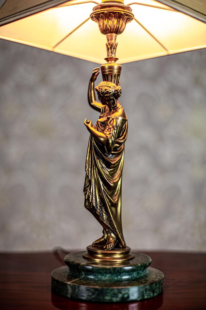 19th Century Bronze Table Lamp In Good Condition In Opole, PL