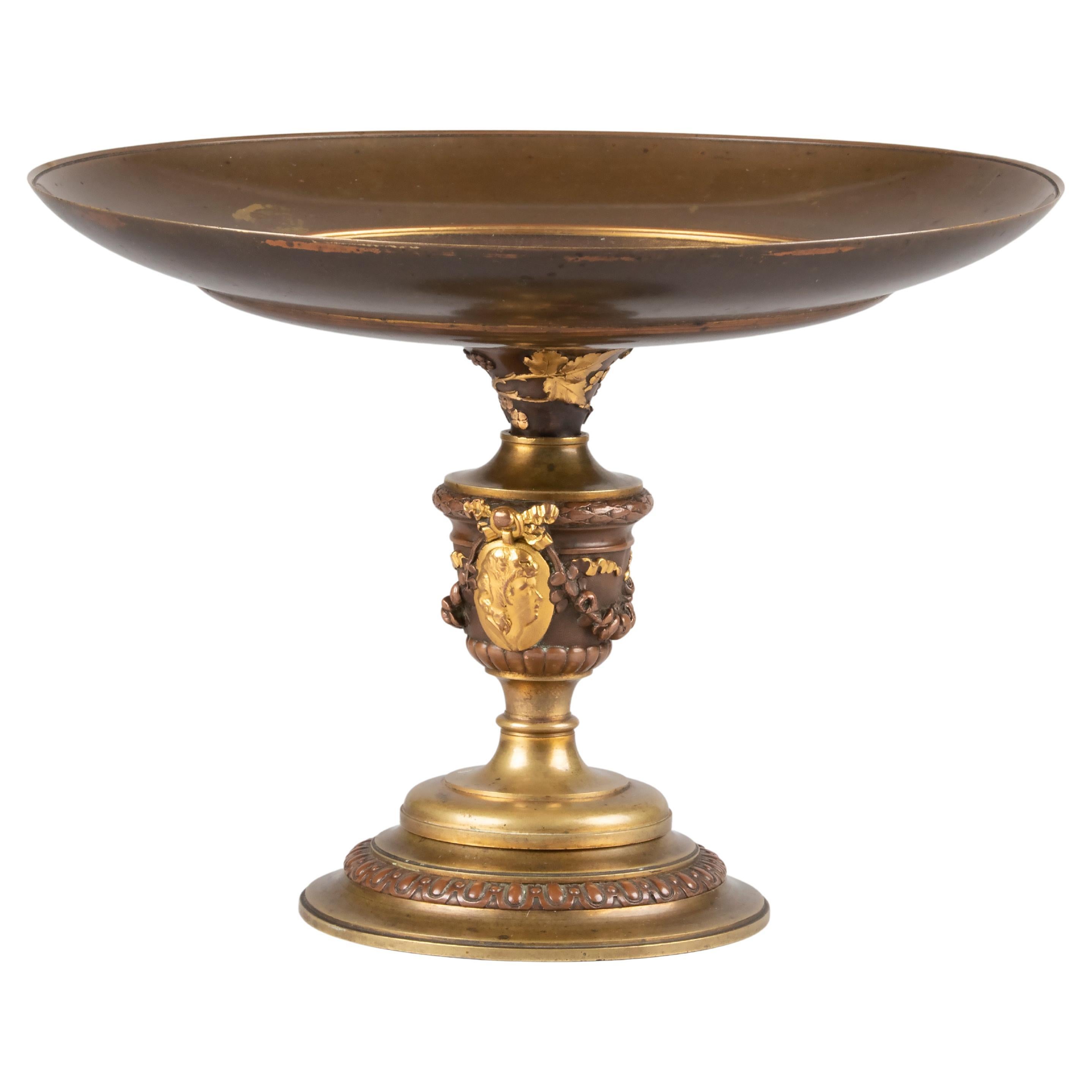 19th Century Bronze Tazza Dish, Casted by Oudry, Paris