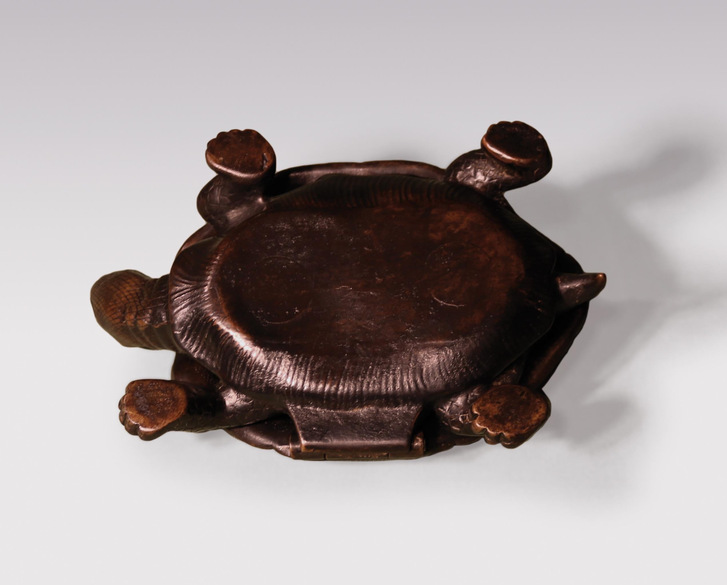 19th Century Bronze Tortoise Inkwell In Good Condition In London, GB