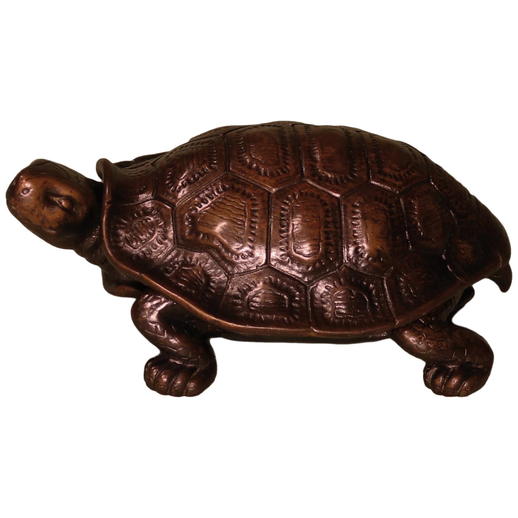 19th Century Bronze Tortoise Inkwell