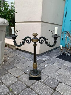 19th Century Bronze Two-Arm Lamp