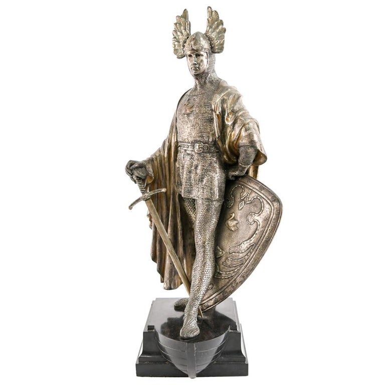 19th Century Bronze Viking Sculpture For Sale at 1stDibs