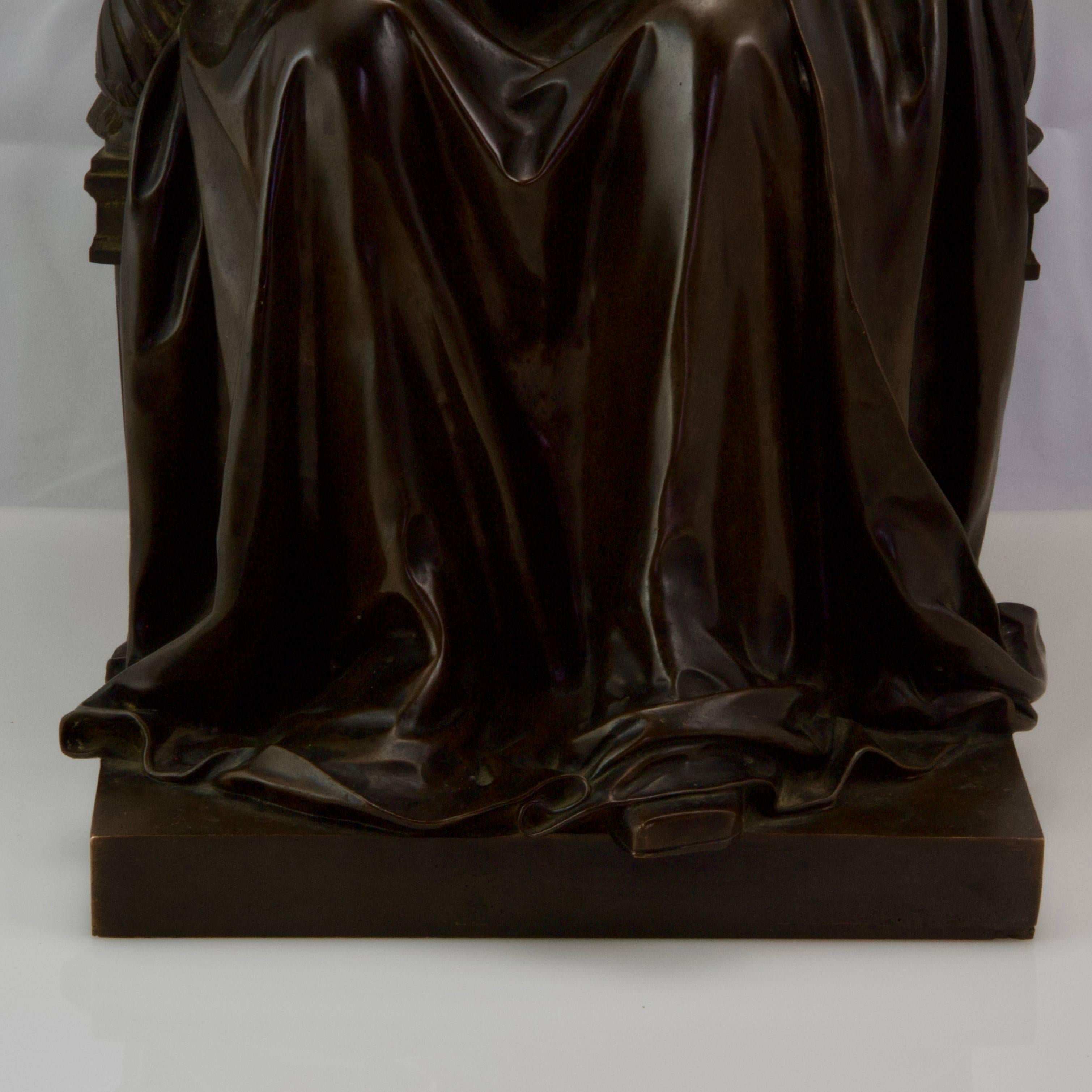 19th Century Bronze Voltaire by Houdon and Barbedienne For Sale 1