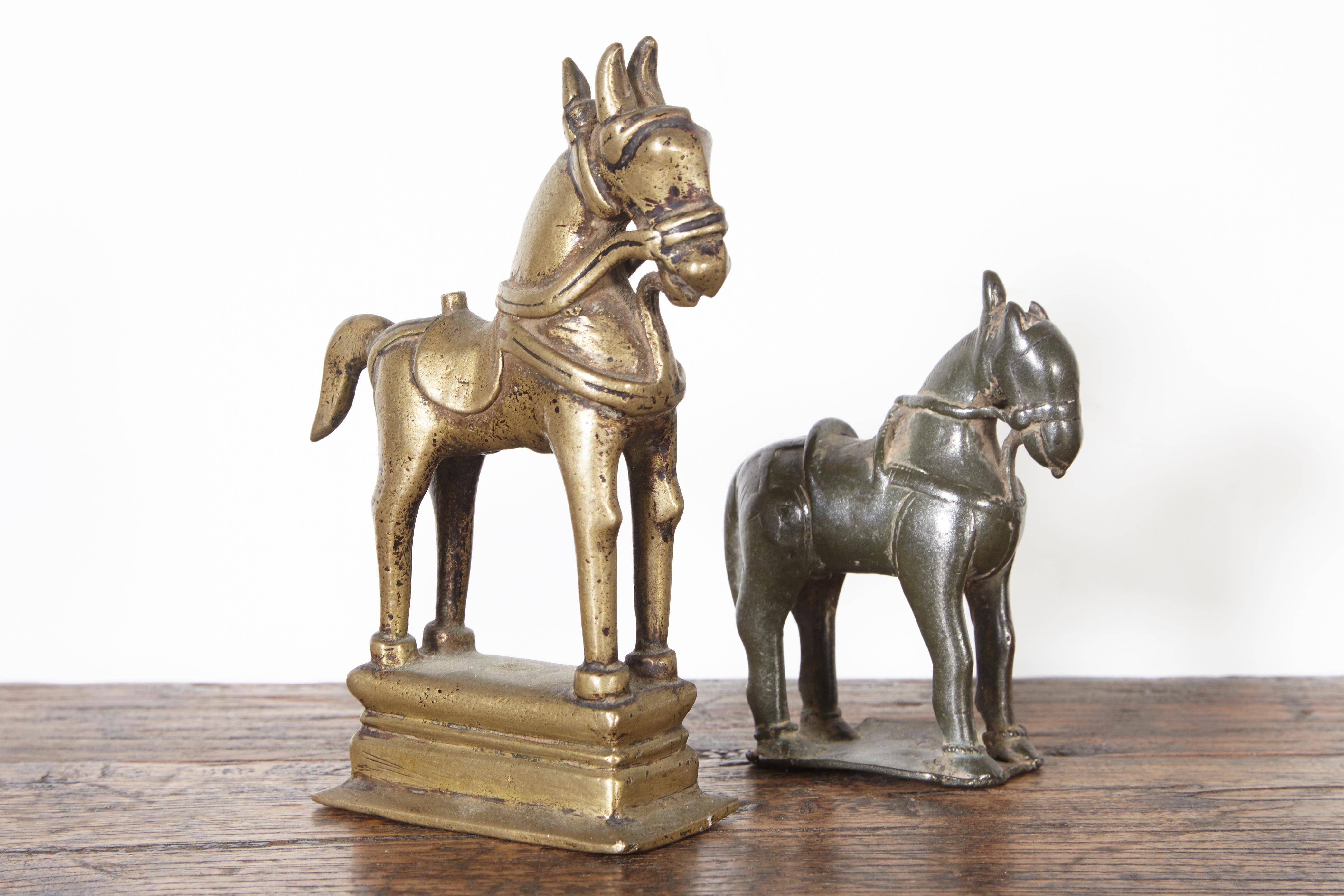 Indian 19th Century Bronze Votive Horses from India For Sale