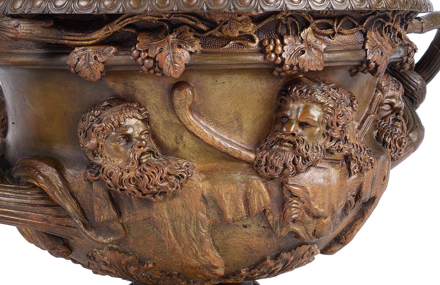 Grand Tour 19th Century Bronze Warwick Vase