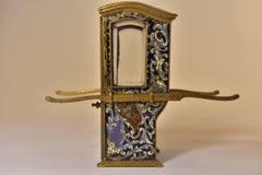 19th Century Bronze Watch Holder in Cloisonné and Bronze