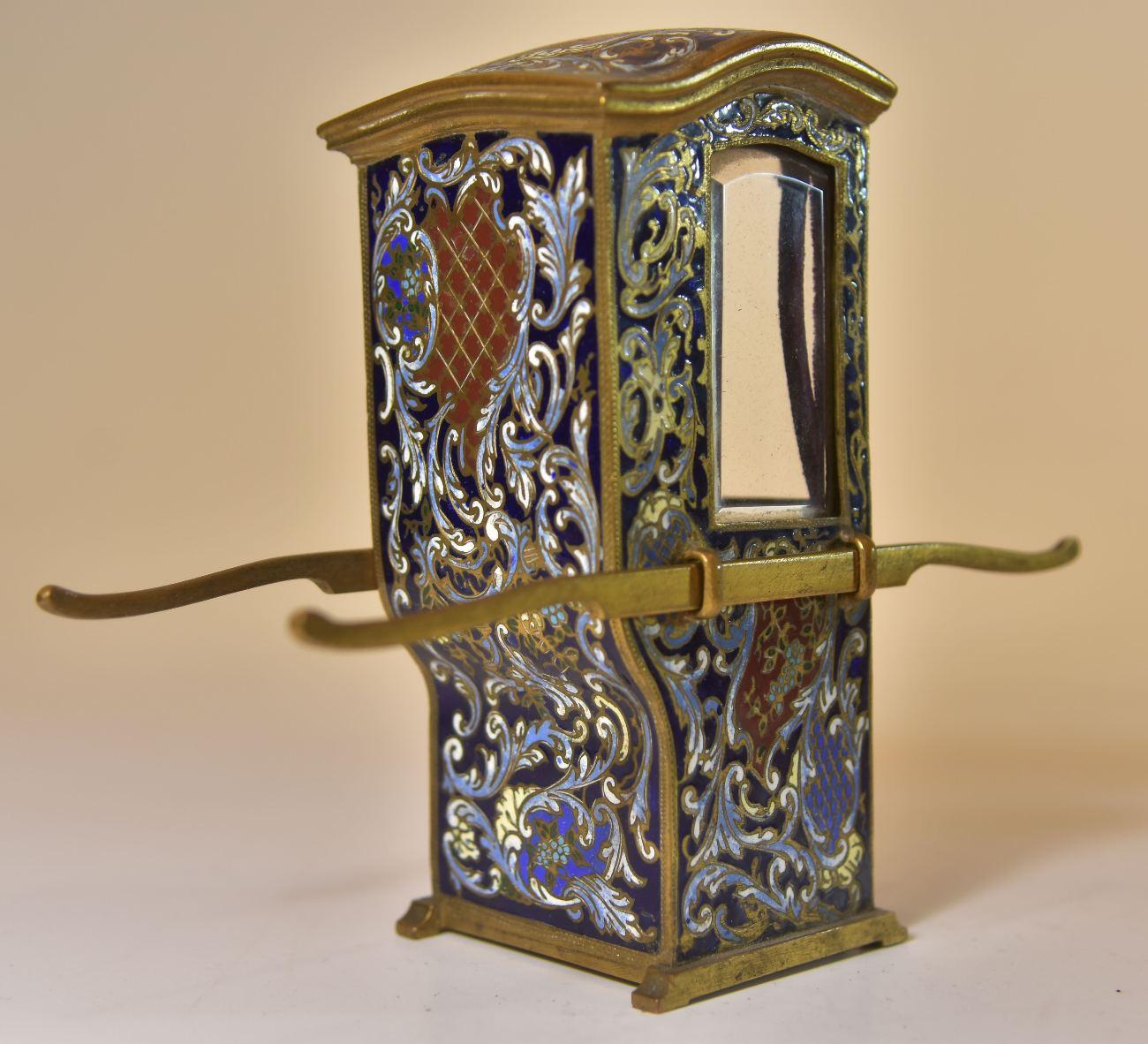 Cloisonné porte-montre du XIXe siècle en bronze cloisonné et bronze en vente