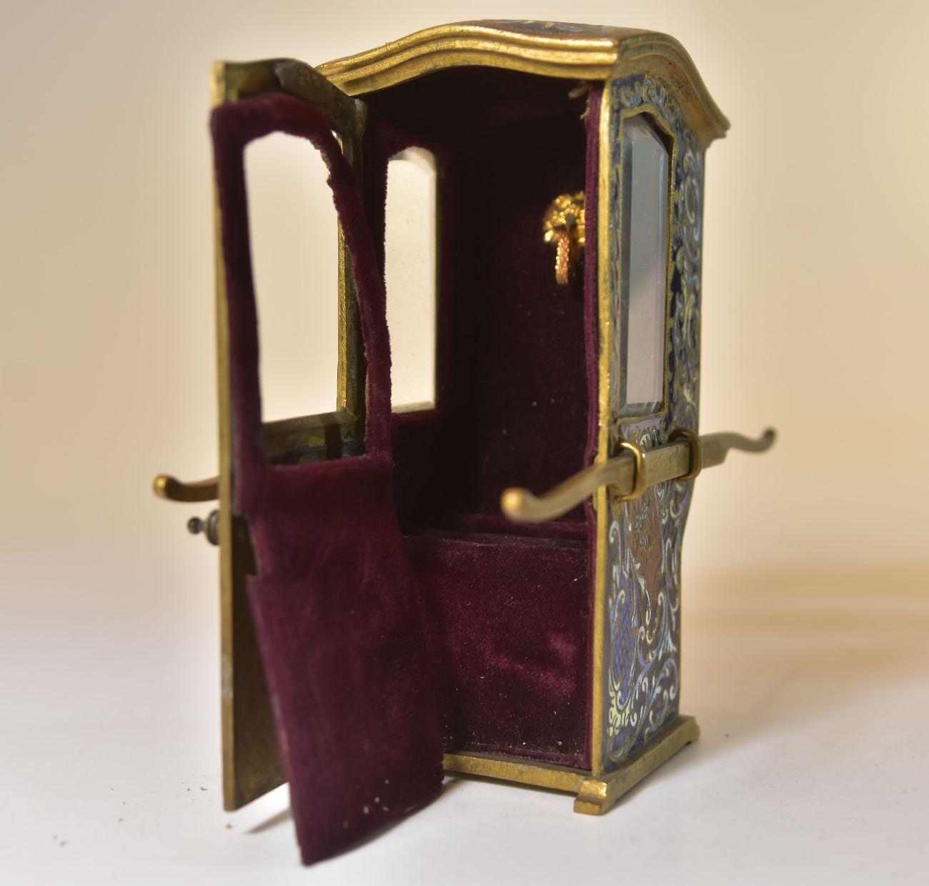 19th Century Bronze Watch Holder in Cloisonné and Bronze In Good Condition For Sale In Marseille, FR