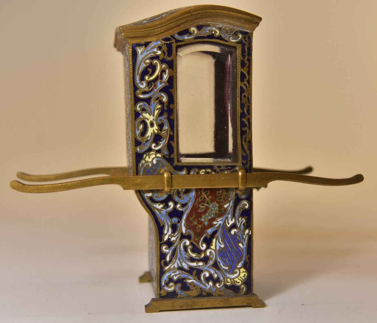 19th Century Bronze Watch Holder in Cloisonné and Bronze For Sale 1