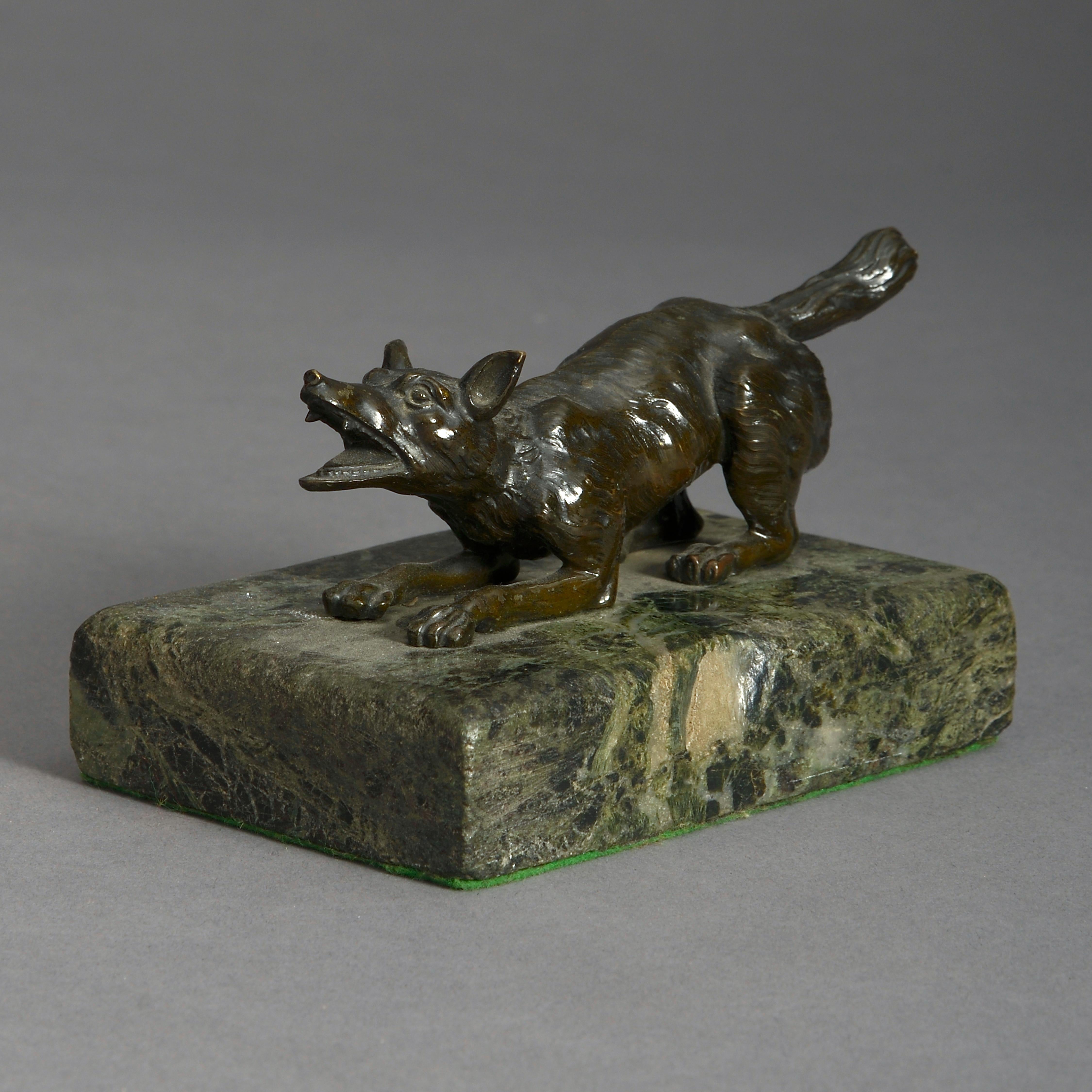 Bronze-W Wolf-Skulptur aus dem 19. Jahrhundert (Grand Tour) im Angebot