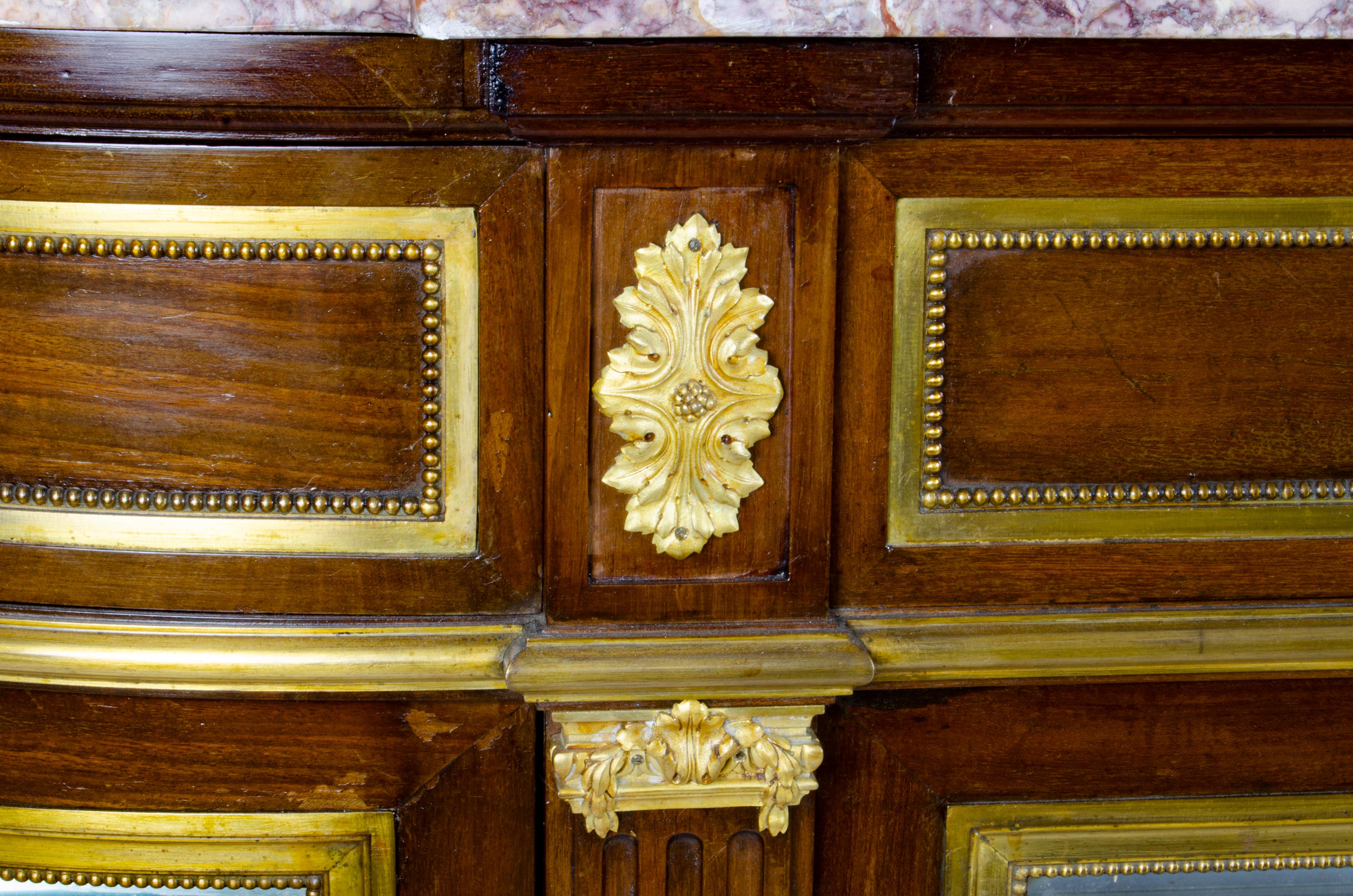 Calco Vitrina di servizio in bronzo, legno e marmo del XIX secolo di Francois Link, Francia in vendita