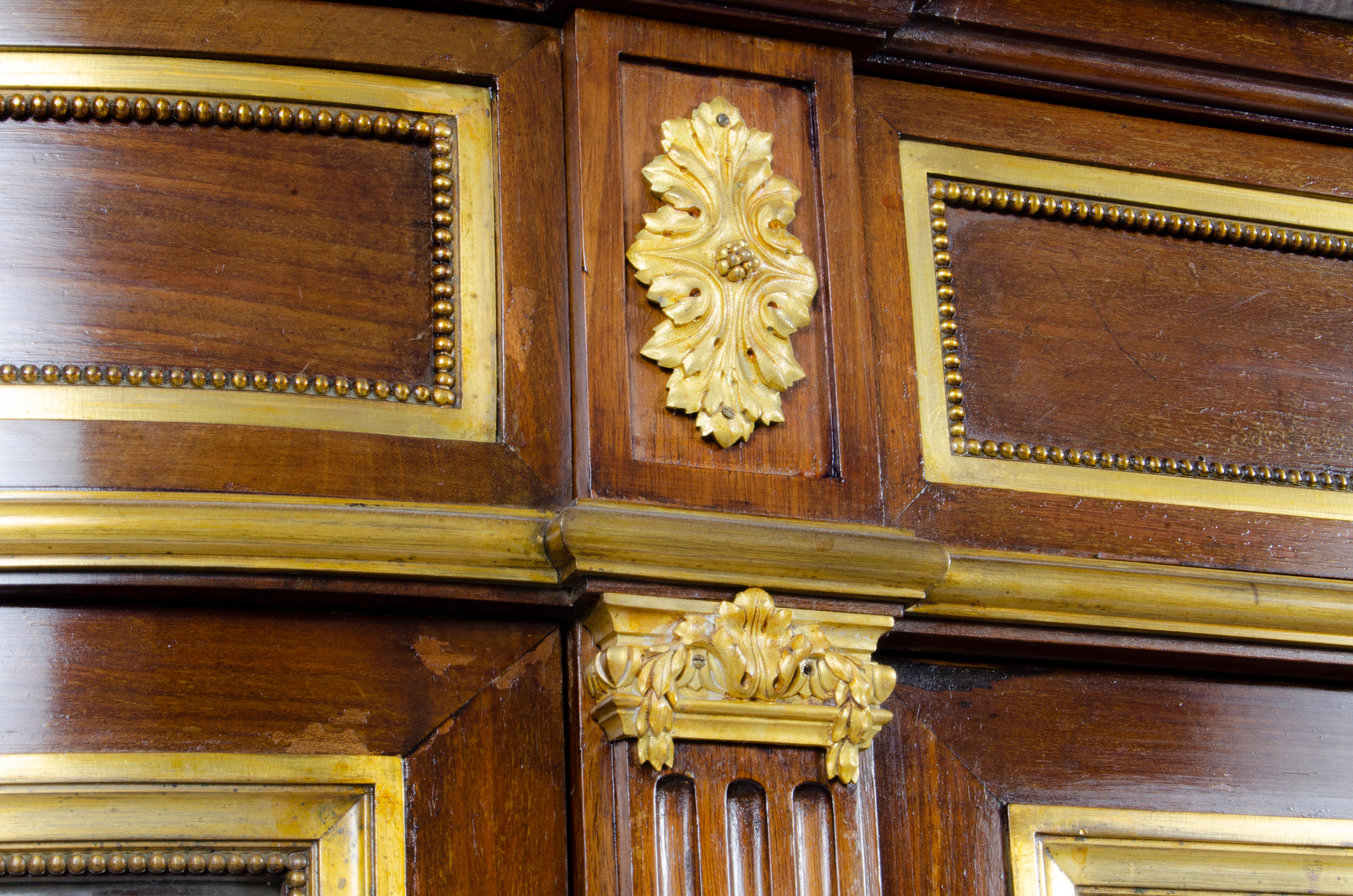 Vitrina di servizio in bronzo, legno e marmo del XIX secolo di Francois Link, Francia In condizioni buone in vendita a North Miami, FL