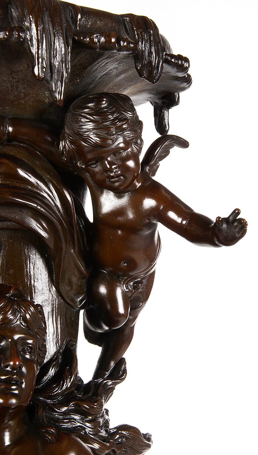 Francese Vaso / Lampada della dea Anfitrite in bronzo del XIX secolo in vendita