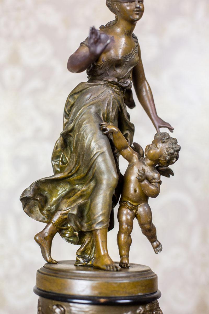 19th Century Bronzed Zamak Figurine In Good Condition For Sale In Opole, PL