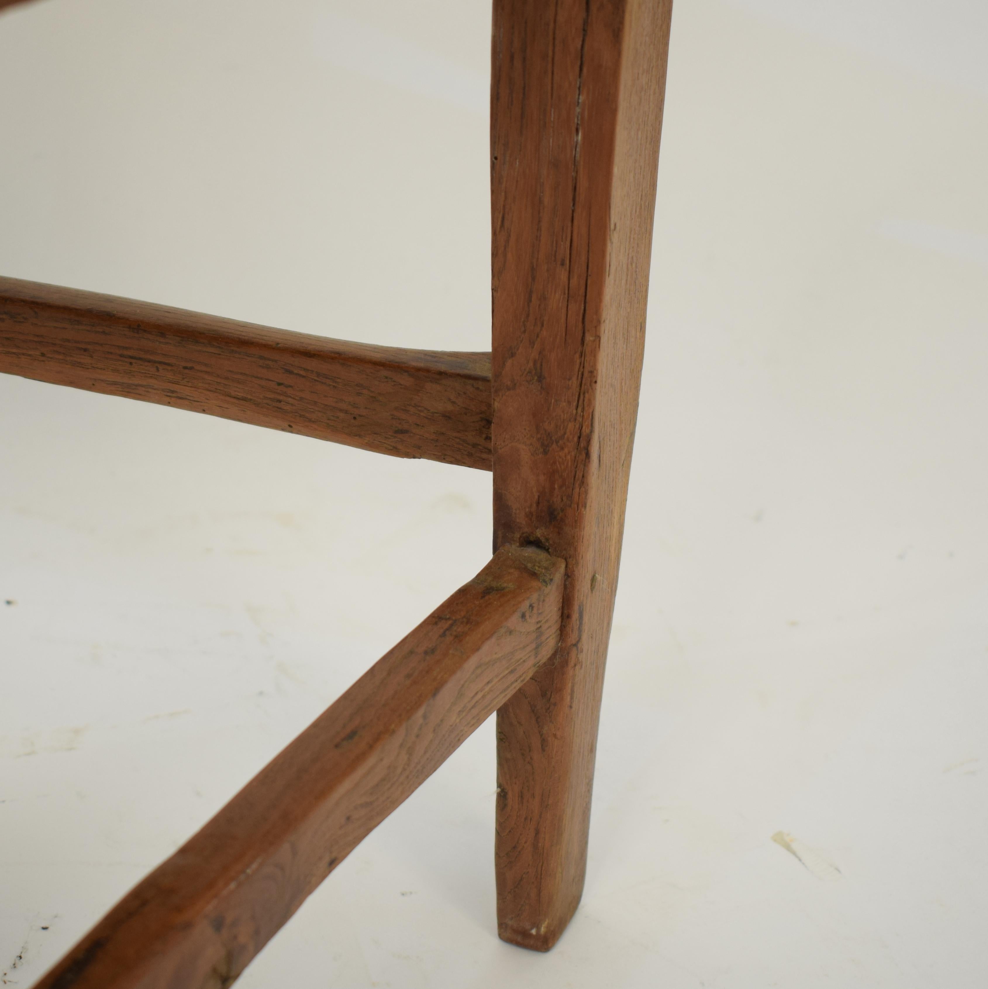 19th Century Brown Elm and Walnut Italian Biedermeier Wabi Sabi Side Chair, 1820 6