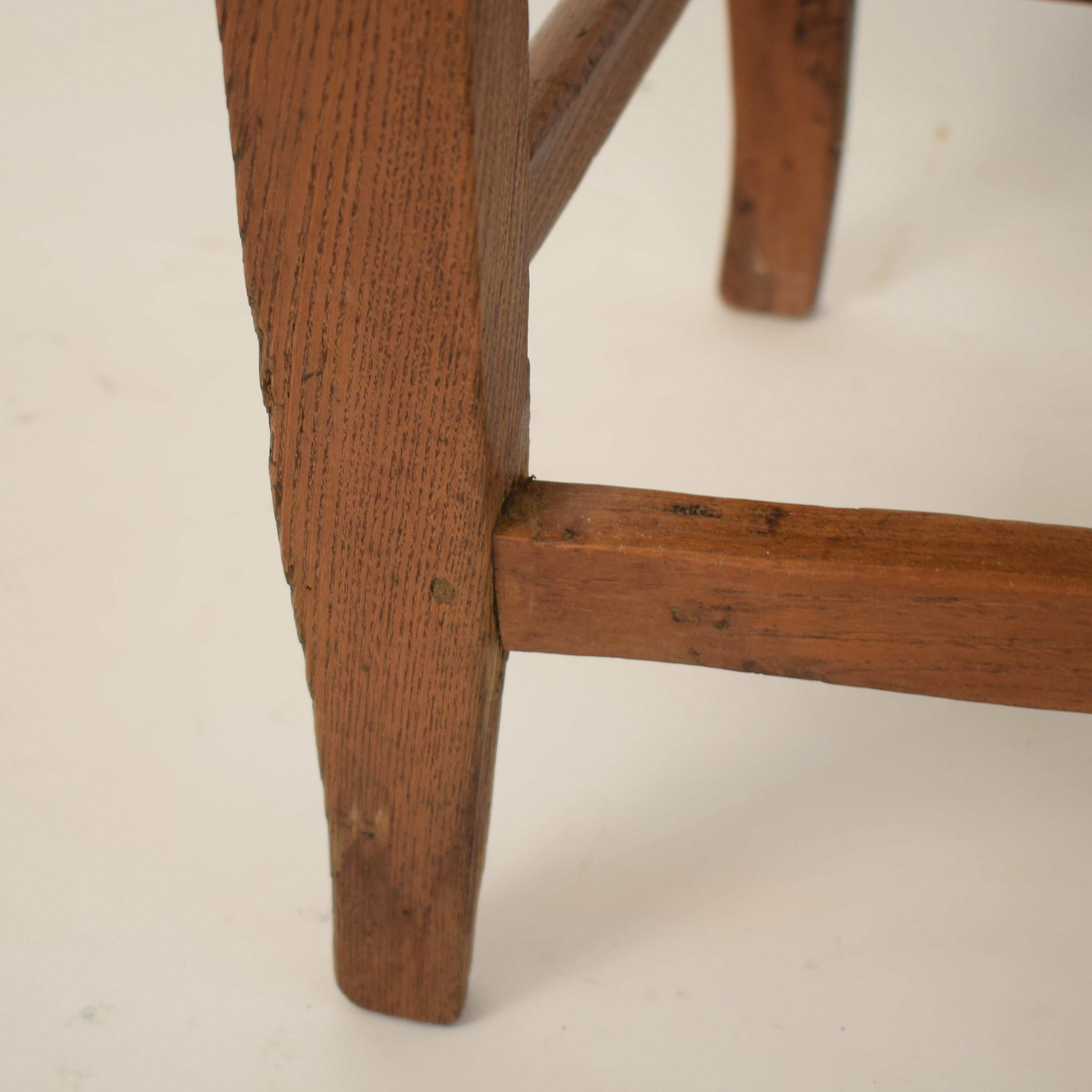 19th Century Brown Elm and Walnut Italian Biedermeier Wabi Sabi Side Chair, 1820 10