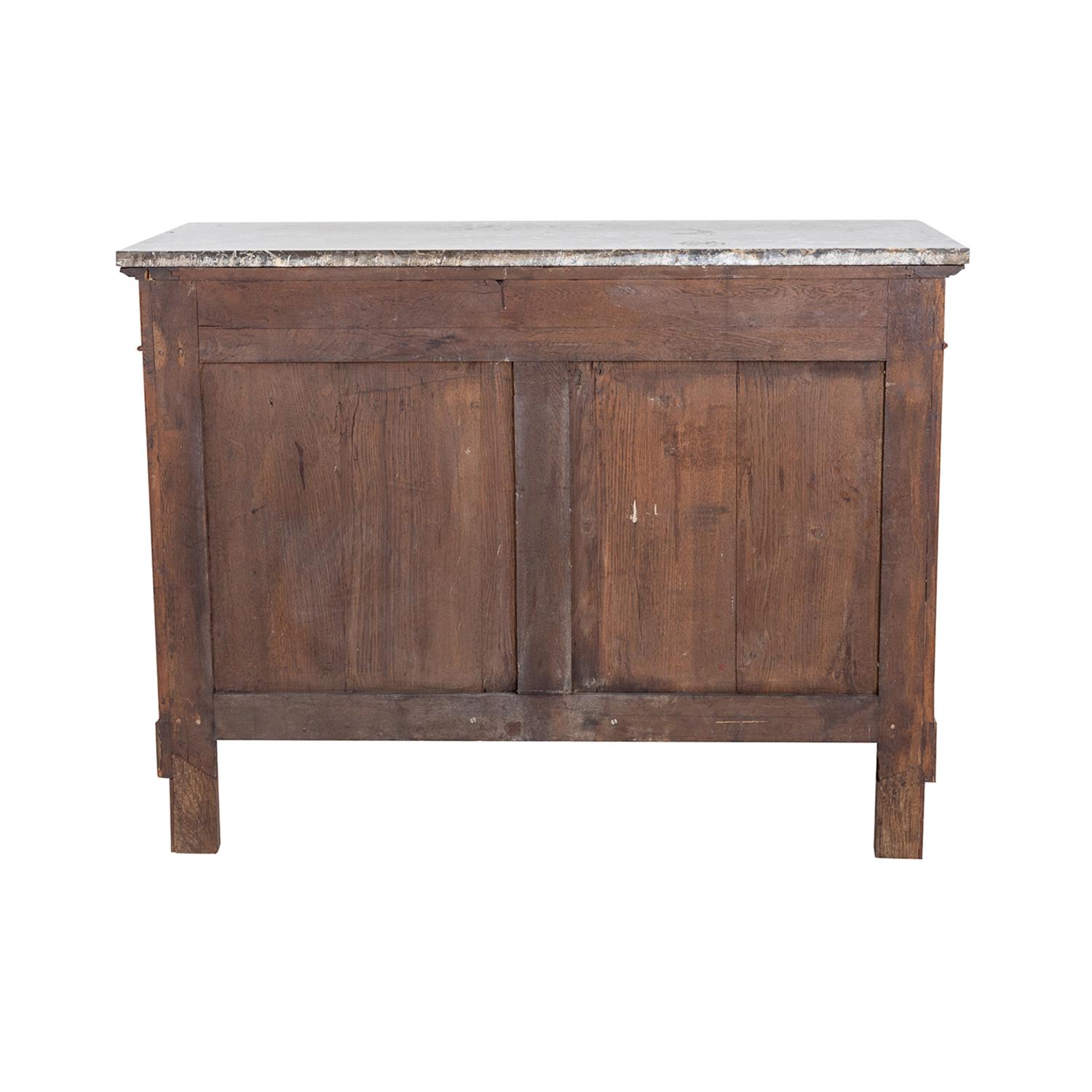 19th Century French Empire Antique Mahogany, Marble Chest of Drawers For Sale 4