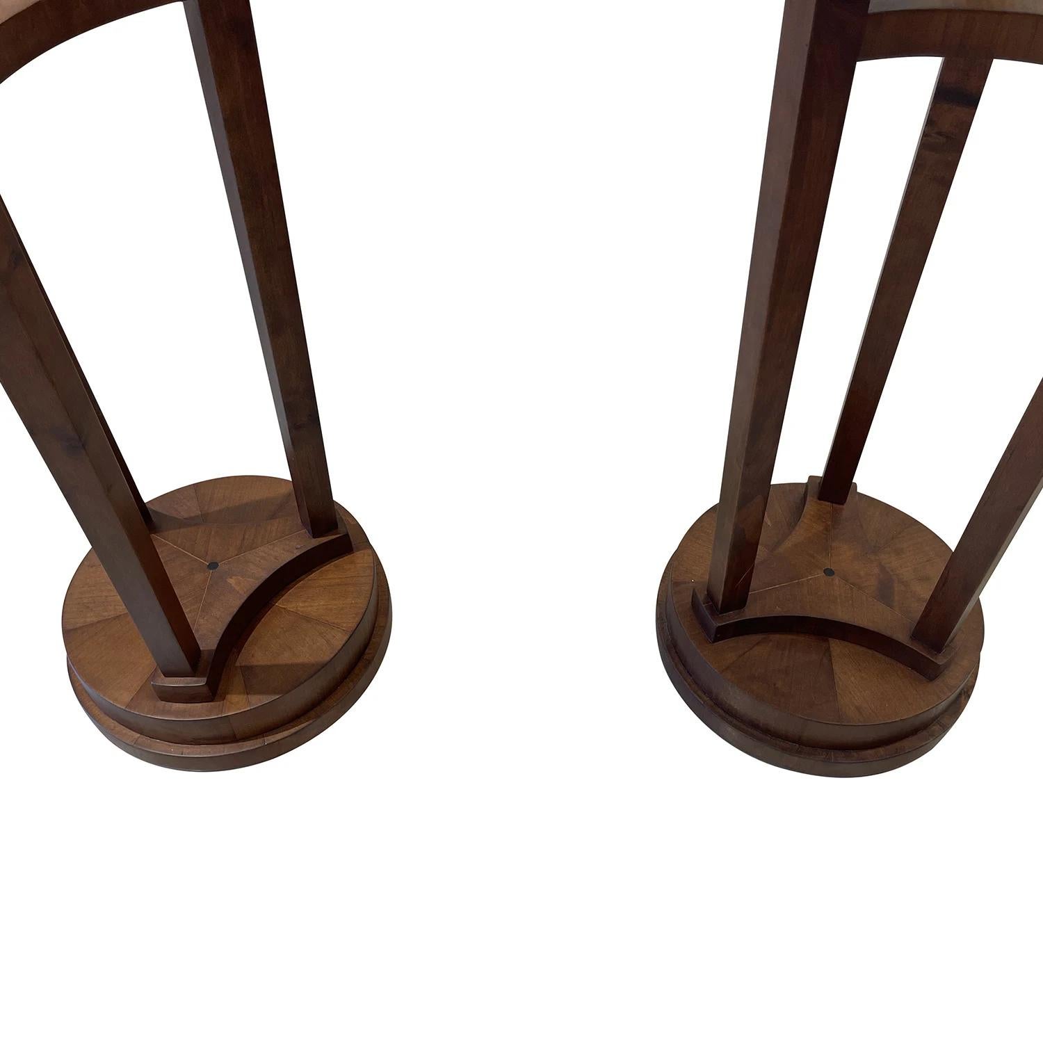 19th Century French Empire Pair of Antique Polished Mahogany Pedestals For Sale 2
