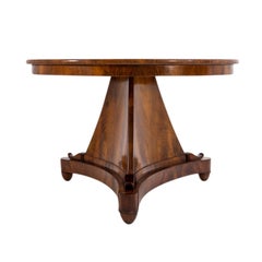 Mesa de centro antigua plegable de nogal pulido Biedermeier alemán del siglo XIX