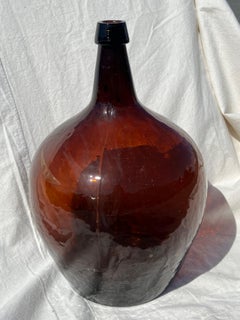 19th Century Brown Glass Demijohn Bottle