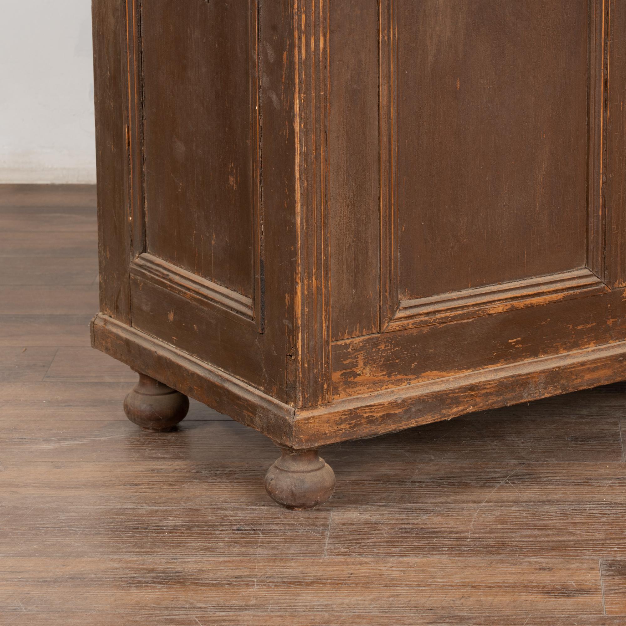 19th Century Brown Painted Shop Counter Cabinet Kitchen Island w/ Sliding Doors 5