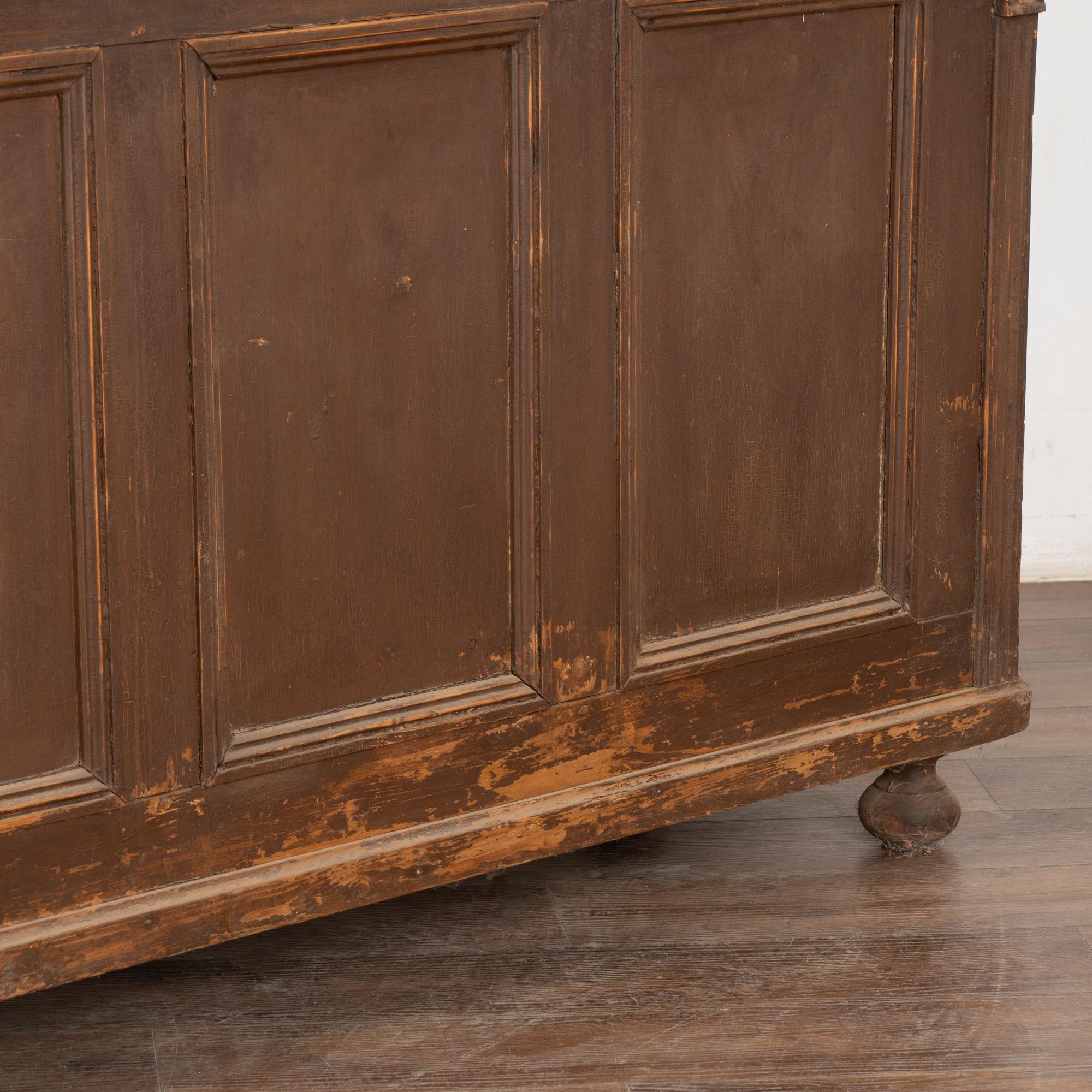 19th Century Brown Painted Shop Counter Cabinet Kitchen Island w/ Sliding Doors 6