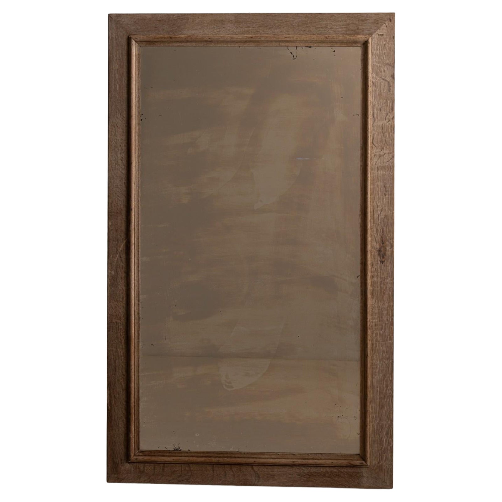 19th Century Brown Wood Wall Mirror with French Craftsmanship