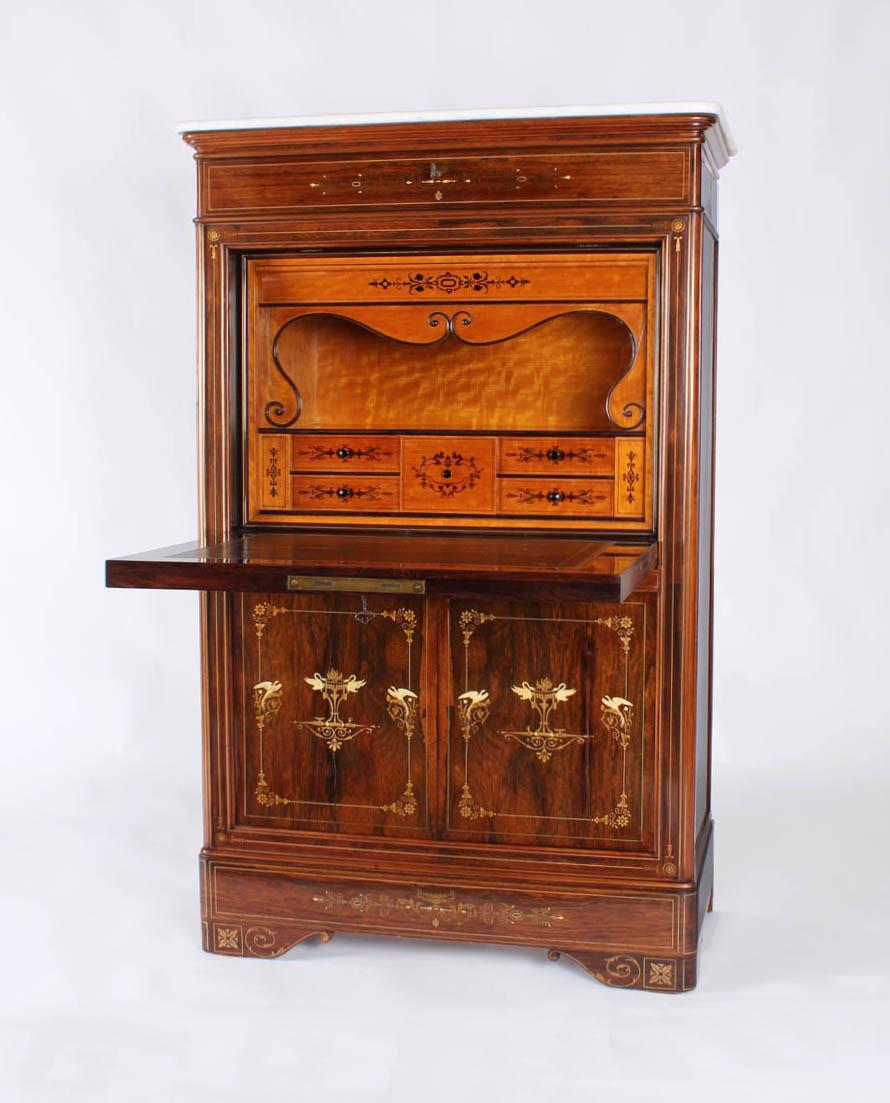 19th Century Brussels Charles X Secretaire a Abattant, circa 1845 4