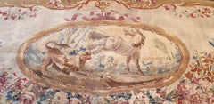 707 - 19th Century Brussels Handwoven Tapestry "The Wolf And The Horse"